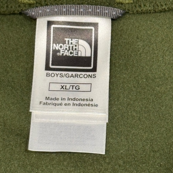 Kid’s Dark Green The North Face Half Zippered Fleece- size XL - Picture 6 of 7